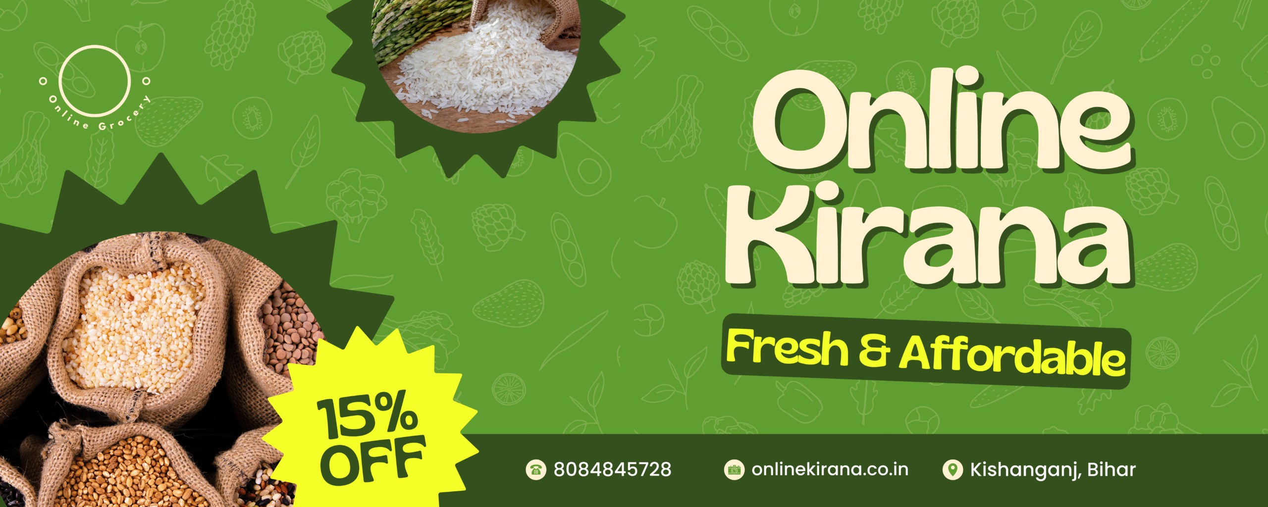 Green and Cream Illustrative Banner