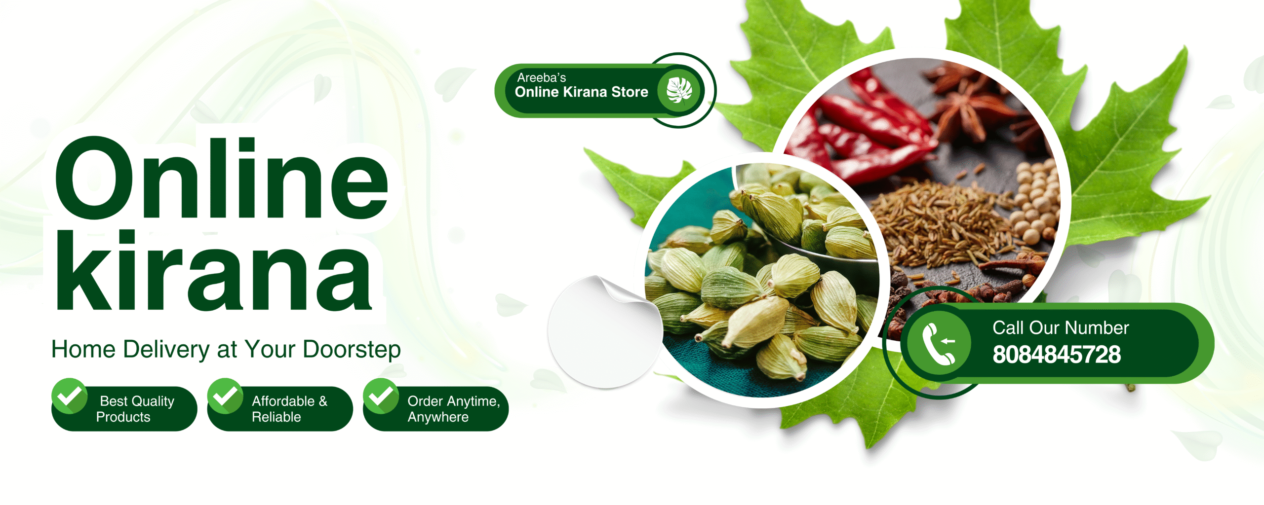 Green and White Modern Gardening Services Outdoor Banner